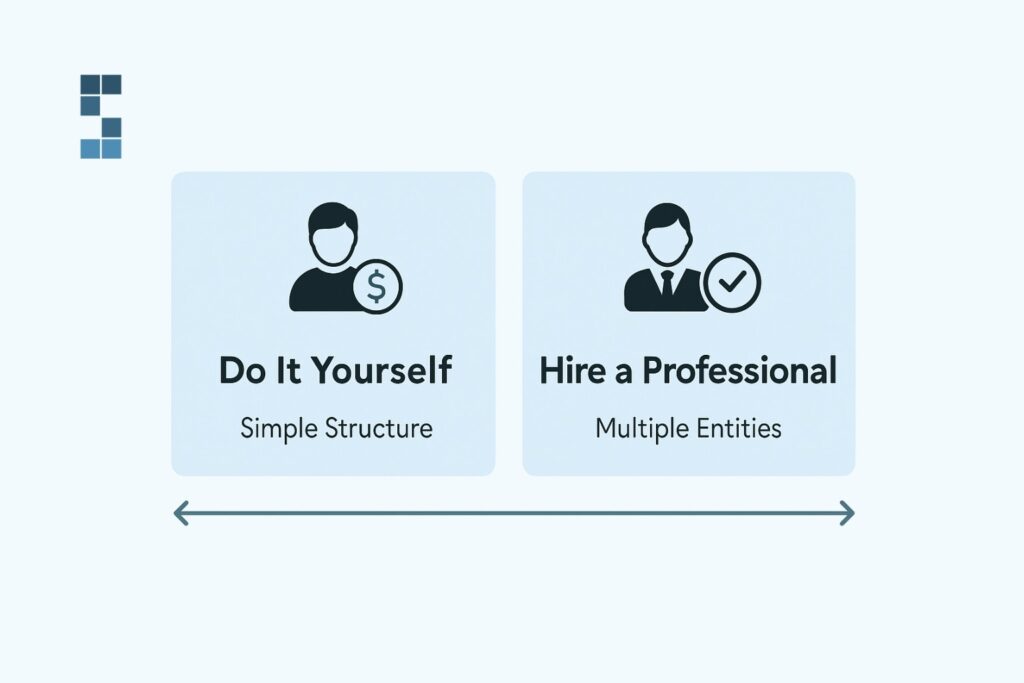 Comparison between filing CTA reports yourself for simple business structures versus hiring a professional for multiple entities
